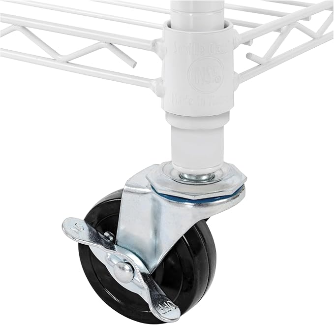 Seville Classics UltraDurable Heavy Duty NSF Solid Steel Wire Rack Storage Unit, Organizer for Garage, Warehouse, Office, Restaurant, Classroom, Kitchen, White, 5-Tier Shelving, 36" W x 14" D