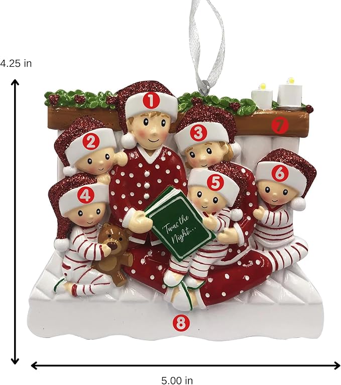 2025 Family Christmas Ornament – Personalized Ornament for Families – Custom Family Ornament – Holiday Tree Decoration Keepsake Gift (Family of 6)