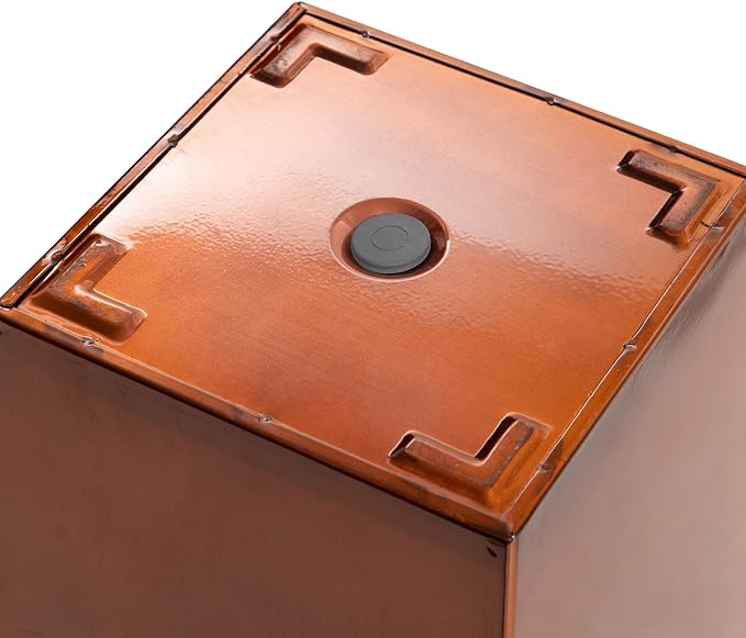 28in Tall Metal Copper Square Planter Galvanized Steel Metal Planters for Outdoor/Indoor/Patio Deck Garden Entrance Planter