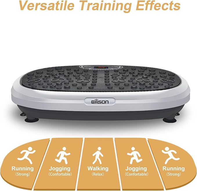 EILISON FitMax 3D XL Vibration Plate Exercise Machine - Whole Body Workout Vibration Platform w/Loop Bands - Lymphatic Drainage Machine for Weight Loss, Shaping, Wellness, Recovery