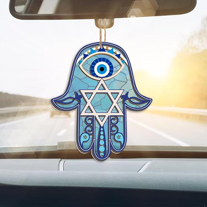 FLAGWIX Hanukkah Gifts for Women, Men - Christmas Ornament 2025, Hamsa Hand, Fatima Home Decor, Housewarming Gift Ideas, Spiritual Gifts - Christmas Decorations, Single Suncatcher Ornament