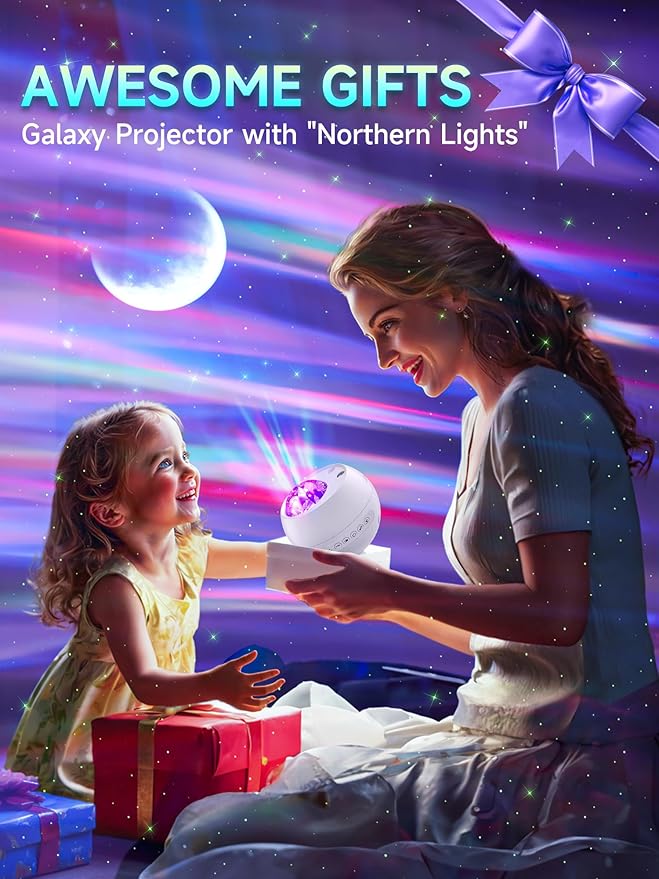 Galaxy Projector Northern Lights Projector,180 Lighting Modes Galaxy Light Projector, 15 White Noise&Bluetooth Northern Lights Projector, Remote+Timer Star Projector Galaxy Light Projector, Star Gifts