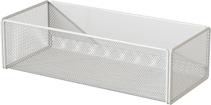 Magnetic Basket Organizer Holder for Fridge Magnetic Storage Bin Box Containers for Refrigerator Whiteboard Classroom (Large, White)