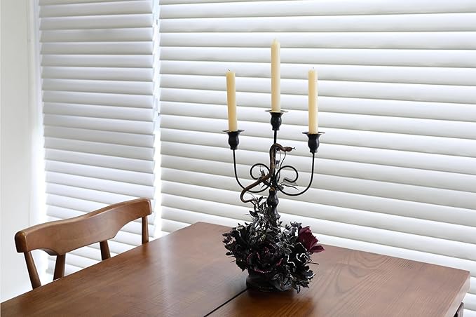 Halloween Candle Holder, 3 Arms Metal Candelabra, Black Candlestick Holder, Gothic Spooky Halloween Decor for Coffee Table/Dining Table Centerpiece, 18" Height