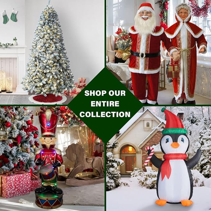 Fraser Hill Farm 6.5-Ft. Foxtail Pine Artificial Christmas Tree with Dual Multicolor & Warm White LED Lights and Stand, Prelit Foldable Fake Tree with Realistic Foliage for Home Decoration