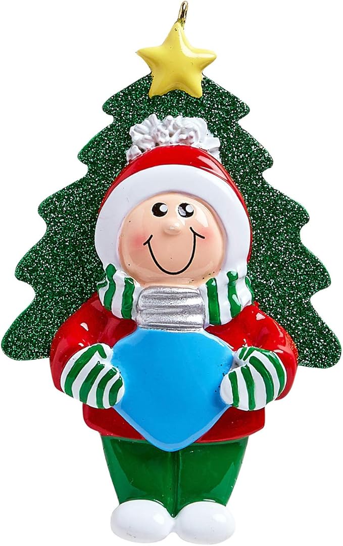 3D Toddler Ornaments for Christmas Tree 2025 - Blue Bulb Tree Hat Ornament for Kids Cozy Pajama Ornament for Girl Personalized Christmas Ornaments for Kids G ifts for Girls Toddler Girl Decorations