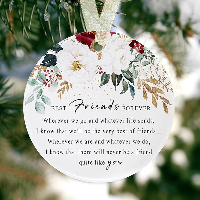 Friend Ornaments 2025 Best Friend Ornament Christmas Ornament Friendship Besties Forever Ornament Friends Tree 2.9"