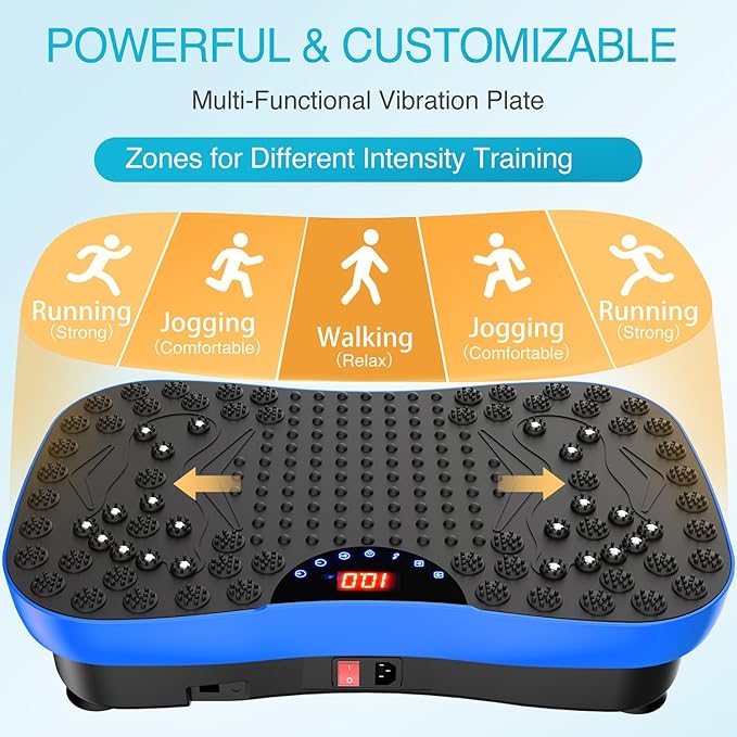 AXV Vibration Plate Exercise Machine Whole Body Workout Portable Mini Vibrate Fitness Platform Lymphatic Drainage Machine for Weight Loss Shaping Toning Wellness Home Gyms Workout (Mini)