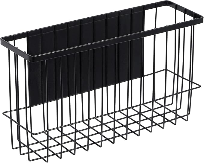 dedoot Magnetic Holder Locker Strong Black Mesh Holder Magnetic Basket Organizer Shelf Rack for Whiteboard,Fridge, Sponge, Recipe, Beverage ,Refrigerator ,Office File Foil,10.25x 3.6x 6 inches
