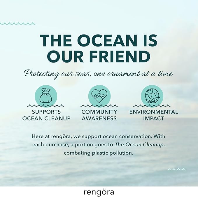 Hand-Painted Beach Christmas Ornament – Coastal Tree Decoration for Ocean Lovers – Unique Nautical Ornament for Christmas Tree or Stocking Stuffer Gift (Blue Sea Turtle Mother and Baby)