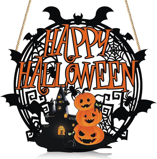 Halloween Indoor Decor Decorations Warm Halloween Decorations for Bedrooms, Halloween Pumpkin Door Sign Decorations, Halloween Pumpkin Decorations Can Hanging Various Indoor and Outdoor Occasions