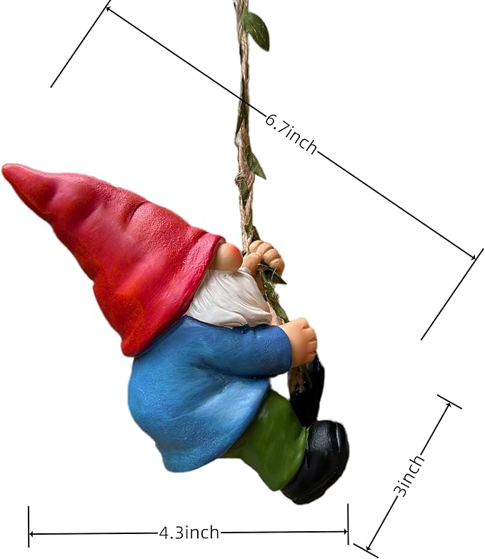 Hanging Gnome Statue Decoration, Climbing Gnomes Figurine Ornament for Indoor Outdoor Home Garden Decor