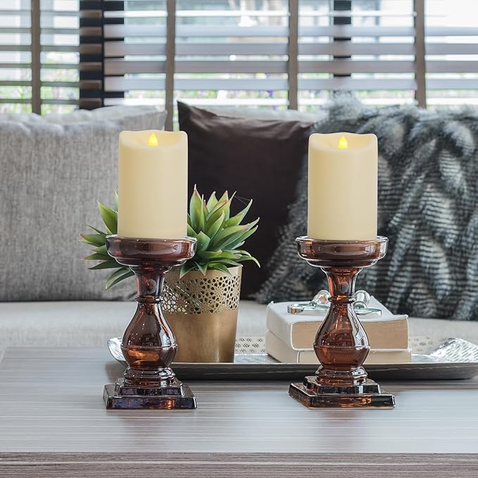 Flickering Flameless Candles with Remote and Timers, Waterproof Outdoor Indoor Battery Operated LED Pillar Candles for Home Wedding Decor, Ivory Plastic, D3 X H6, 1 Pack