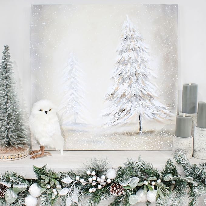 Fake Stuffed Owl Figure, 11-Inch Tall Bird for Craft, Halloween Prop or Christmas Tree Topper Use