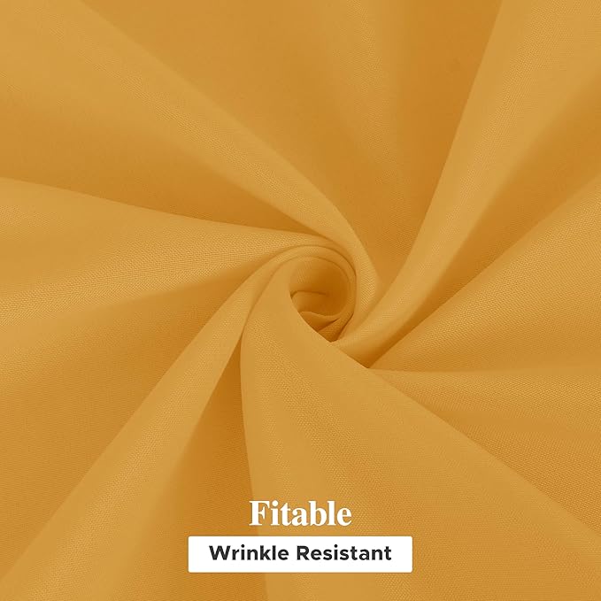 Fitable 6 Pack Gold Round Tablecloths - 90 Inches Round - Wrinkle and Stain Resistant Fabric Table Clothes, Washable Polyester Table Covers for Wedding Party Banquet Formal Events Fall Thanksgiving