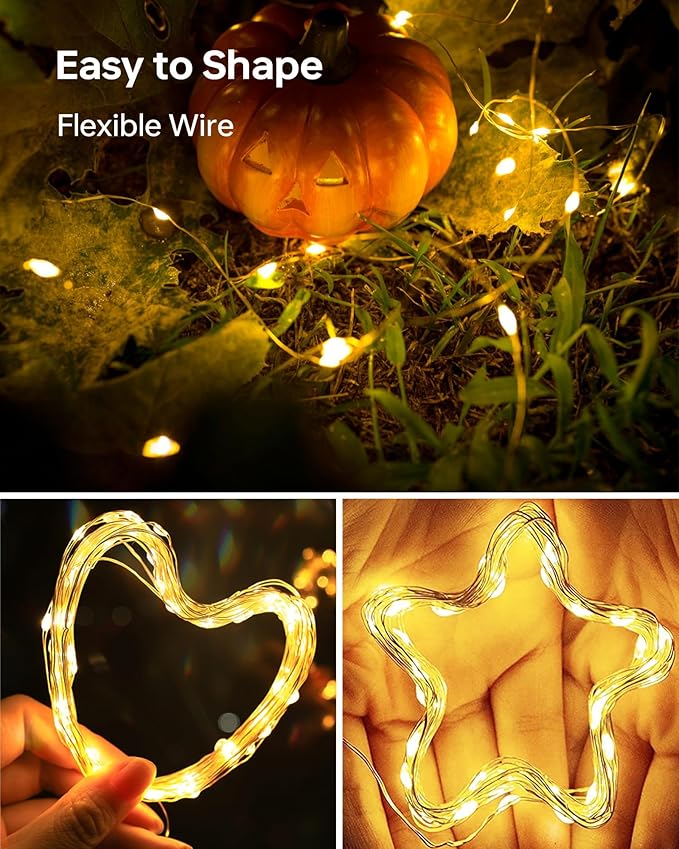 12 Pack Fairy Lights Battery Operated - 7ft 20 LED Twinkle Lights Copper Wire Mini String Lights Firefly Lights for Mason Jars DIY Crafts Christmas Wedding Party Centerpiece Table Decor, Warm White