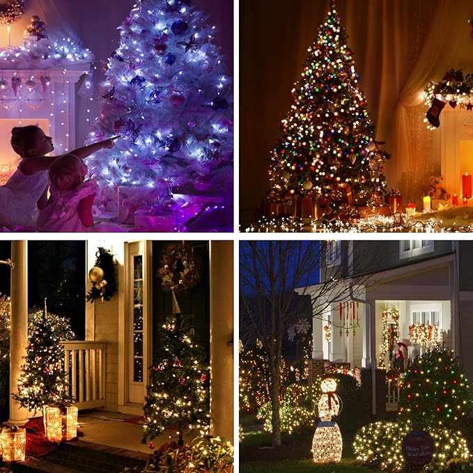 Fairy Lights Battery Operated Color Changing String Lights with Remote, 16.4FT 2 Pack Twinkle Lights USB Plug or Battery Powered, Outdoor Christmas Decorations for Bedroom Wedding Party Indoor