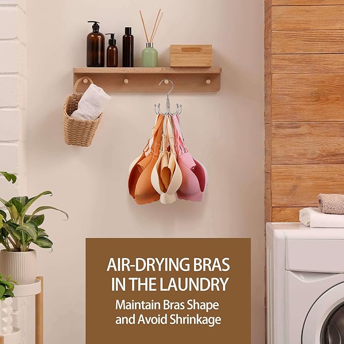 ZEDODIER Tank Top Hanger, 2 Pack Rotatable Bra Organzier for Closet, Max 48 Storage Capacity Sport Bra Holder, Metal Space Saving Closet Organizers and Storage, Silver