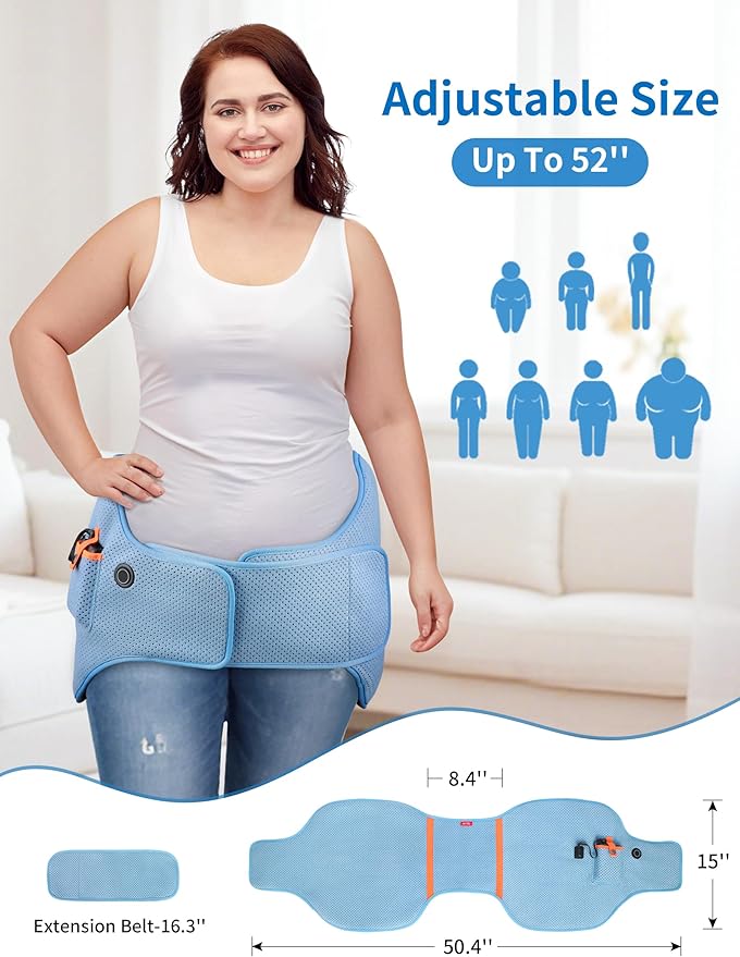 Dual Hip Heating Pad for Hip Support Brace,12V Heated Hip Wrap with 15000mAh Battery and Hot Cold Modes for Double HIPS,Back&Abdomen,Thighs,Shoulders,Portable Electric Heat Pad Belt for Women Men