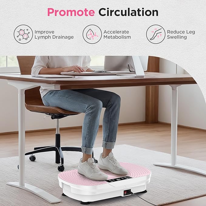 FEIERDUN Vibration Plate Exercise Machine, Vibration Plate for Lymphatic Drainage, Power Plate Vibration Platform for Weight Loss, Toning & Wellness