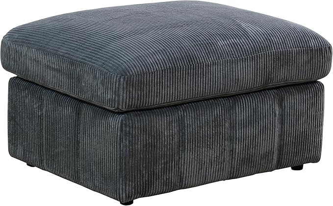 Ottoman Rectangular Storage Ottoman Bench, Flannel Footrest Stool Footstool with Lid for Living Room, Bedroom, Entryway, Dark Gray, 38"x30"x22"