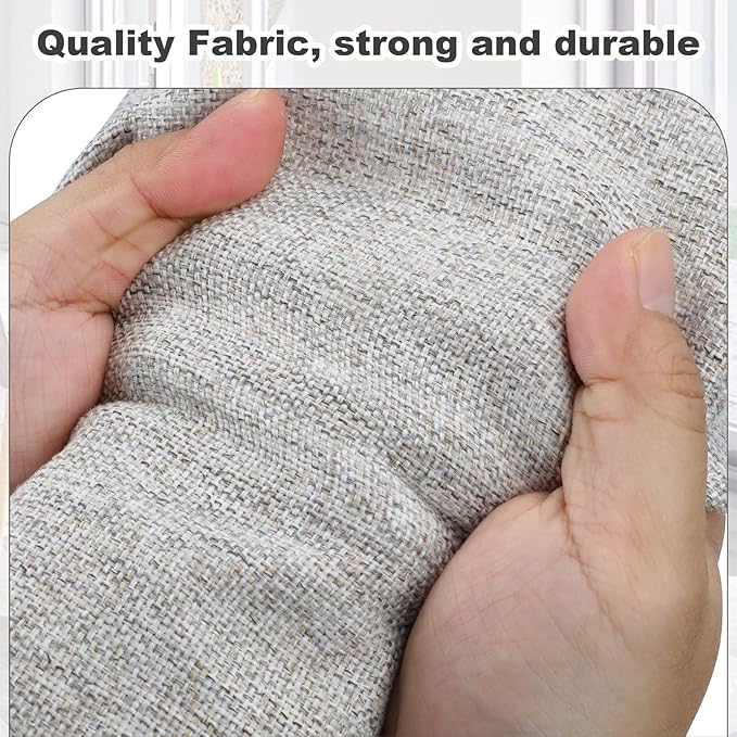 Medium 15" 21 Quart Collapsible Stackable Storage Bins with Lids, 3 Packs Beige Foldable Fabric Closet Boxes Heavy-duty Linen Cube Baskets Container for Bedroom Office (15 x 11 x 8)