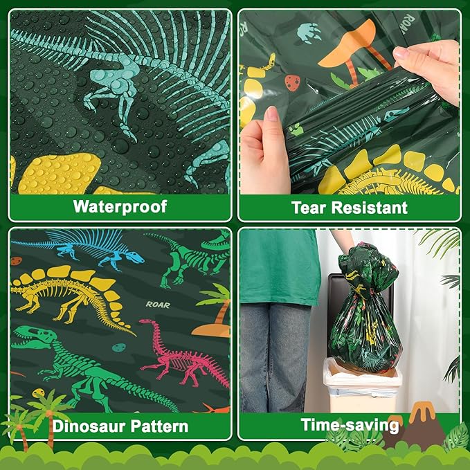 3 Pack Dinosaur Plastic Tablecloth, 54 X 108Inch Disposable Dinosaur Party Table Cloth for Rectangle Tables Waterproof Table Cover for Kids Birthday Party Supplies