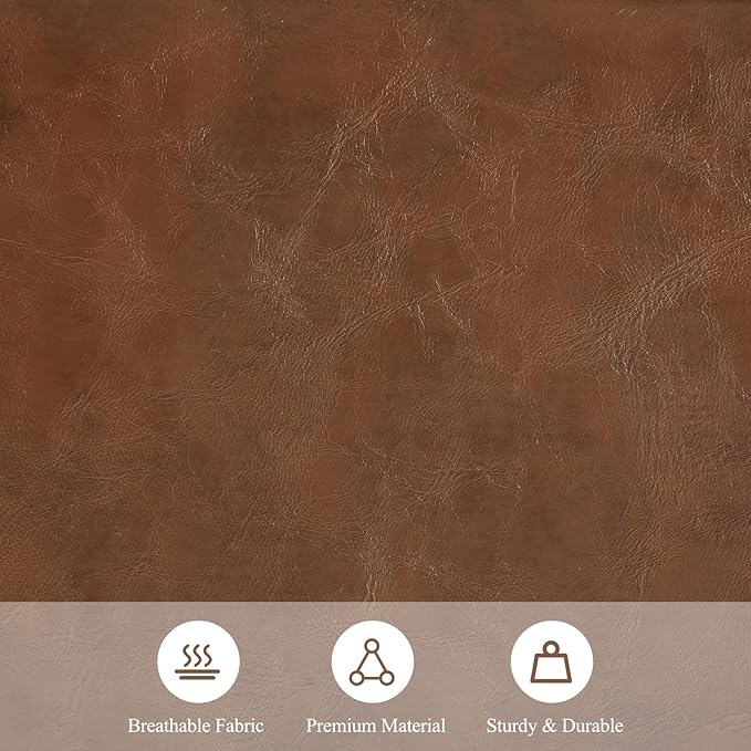 Furniliving 55” End of Bed Bench, Bedroom Bench with Button-Tufted, Large Upholstered Storage Ottoman Entryway Bench with Storage Shoe Cabinet Bench, for Bedroom, PU, Brown