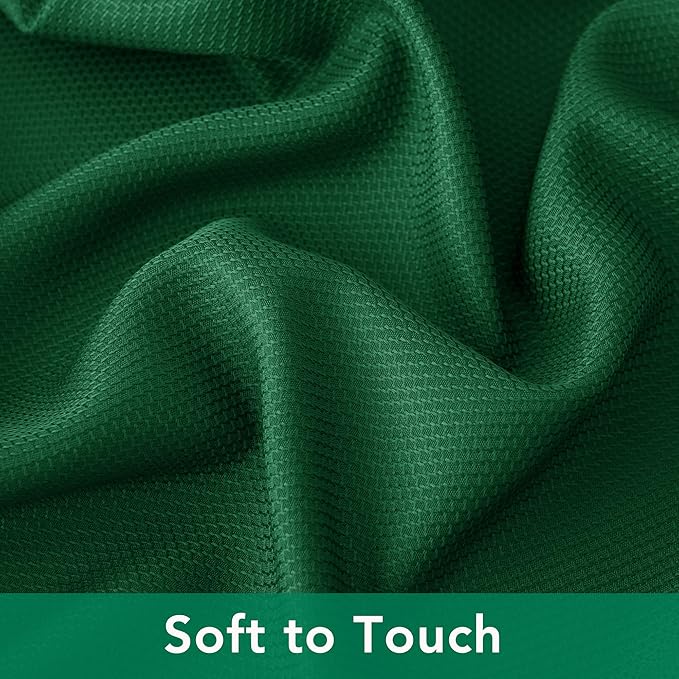 Biscaynebay 6 Pack Textured Fabric Round Tablecloths 60", Hunter Green Water Resistant Tableclothes Small Circle Folding Table Covers Linen for Dining, Kitchen, Wedding, Parties etc Machine Washable