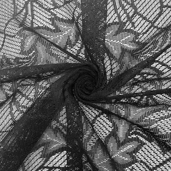 Fall Decorations Table Runner - Black Lace Maple Leaves Table Runners for Autumn Table Decor, 20*75 Inch Halloweens Lace Table Runner for Halloweens Party Home Kitchen Dinner Decoration Indoor