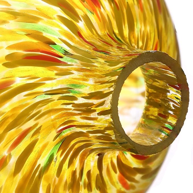 Gazing Ball 10 inch Colorful Glass Gazing Ball for Garden Decor, Indoor Outdoor Glass Gazing Globe Yard Decoration, Yellow