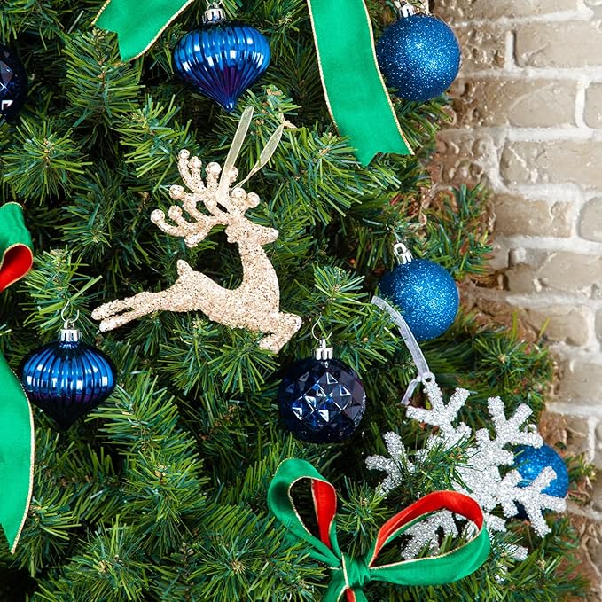 Every Day is Christmas Ornaments, Shatterproof Christmas Tree Ornament Set, Christmas Balls Decoration 35 Count (2.75"/70mm, Royal Blue)