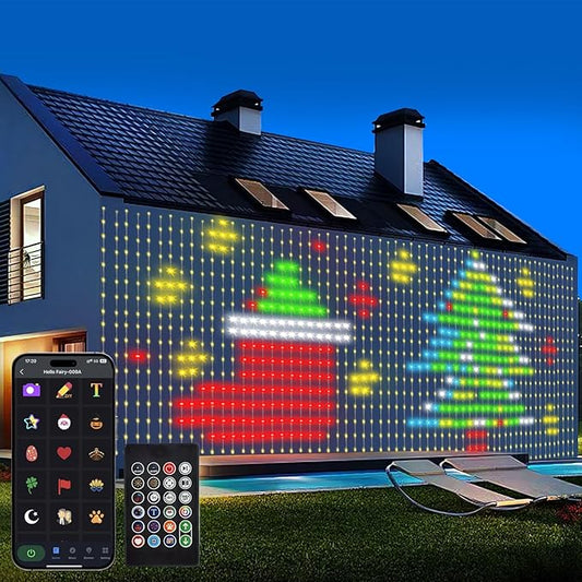 echosari Curtain Lights Plug in, 400 LED Smart Curtain Lights 6.6 x 6.6ft with APP & Remote RGB & IC DIY Pattern Music Sync for Bedroom Backdrop Decor