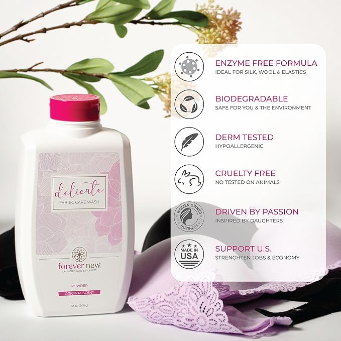 Forever New 32oz Liquid Original Scent Fabric Care Wash 2 Pack (64oz Total) Natural Laundry Detergent