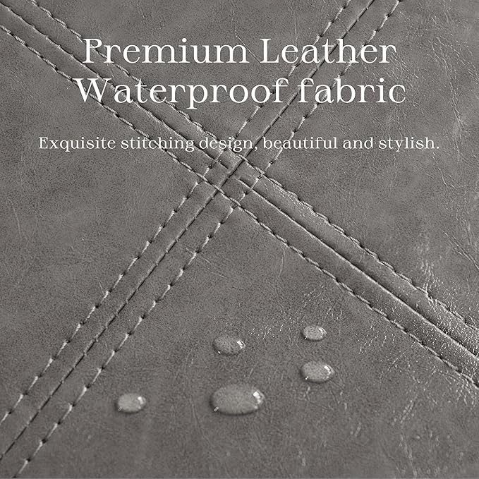 HUIMO Square Leather Storage Ottoman,Ottoman Coffee Table with Storage for Living Room (Taupe)