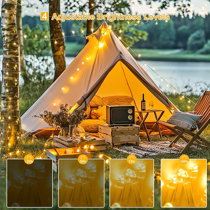 JMEXSUSS 1000 LED Christmas Outdoor String Lights Indoor with Remote 8 Modes Warm White Tree Lights Outdoor Plug in for Tree Room Yards Patio Wedding Outside Decorations