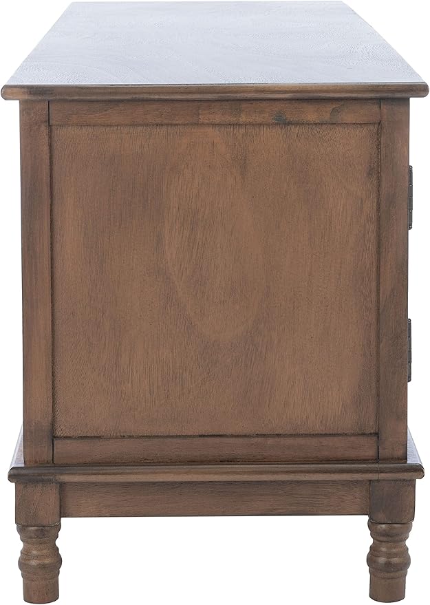 SAFAVIEH Magnolia TV Stand for up to 55" Flatscreen – Brown, 2 Doors with Interior Storage, 2 Open Shelves, Entertainment Media Console (MED5702C)