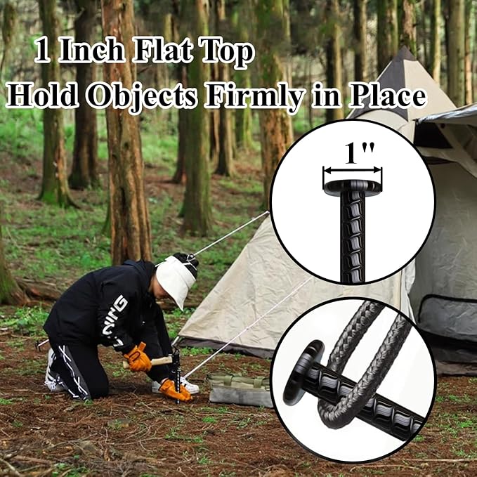 16 Inch Rebar Stakes 20 Pack Heavy Duty Ground Anchors 1/2 Inch Diameter Galvanized Steel Asphalt Anchoring Metal Spikes for Speed Bump, Parking Curb and Camping Tent