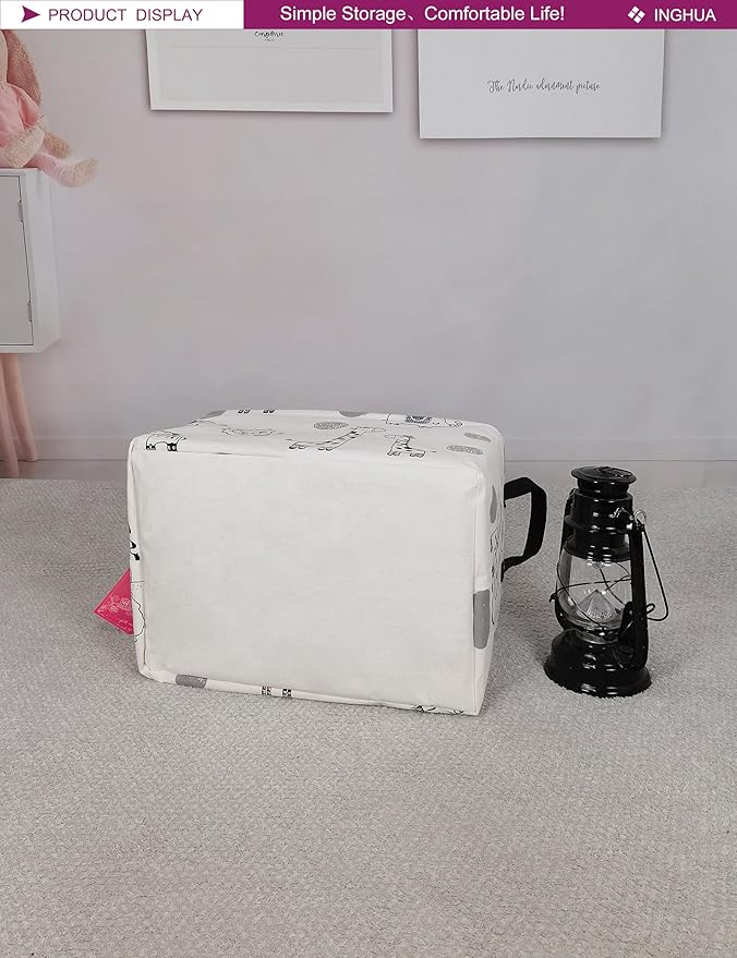 Rectangular Storage Basket Fabric Organizer Bin for Toys,Books,Clothes,Gifts,Pets-Perfect for Home,Office,Nursery,Dorm,Shelf(Rec-Animals)