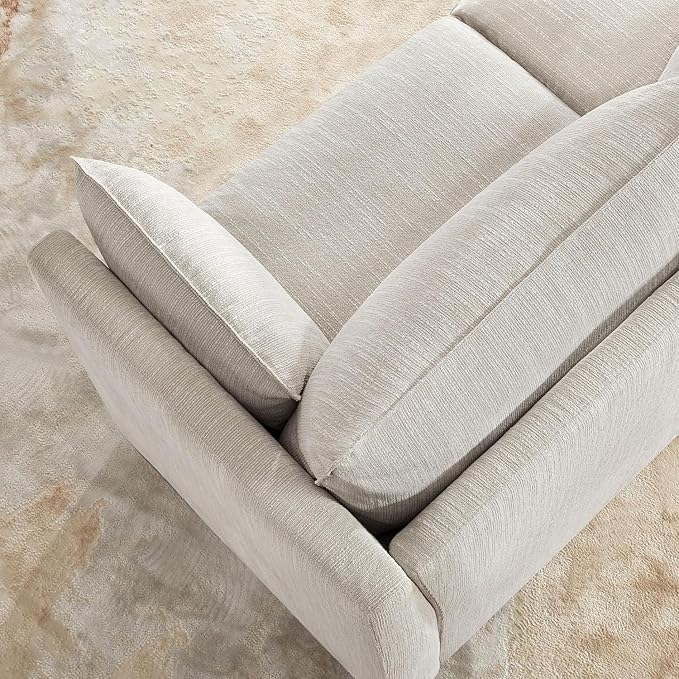 CHITA Sectional Modular Down Filled L Shape Sofa, Comfty L Shape Cloud Couch,FSC Certified L Shaped Couch for Living Room, 114 inch Width,4 Seat with Storage Ottoman, Snow