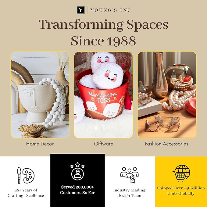 Young's Inc. 4 Pcs Set Modern-Cool Accent Ceramic Canisters- Storage Container for Kitchen and Bathroom - Beautiful Home Decor Accent to Store Food, Coffee, Tea, and More - White