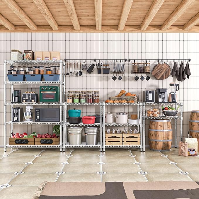 4080 lbs Steel Storage Shelving 6-Tier Utility Shelving Unit Steel Organizer Wire Rack for Home,Kitchen,Office,Garage, 17.7" D x 47.2" W x 72.3" H