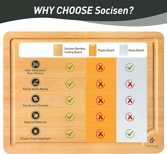 Extra Large Bamboo Board Charcuterie Non Slip Feet Over Sink Wooden Cutting Chopping Board Butcher Block Nice Solid Thick Juice Groove Big Xl XXl xlarge Hardwood Kitchen Counter Organic Meat BBQ Kit