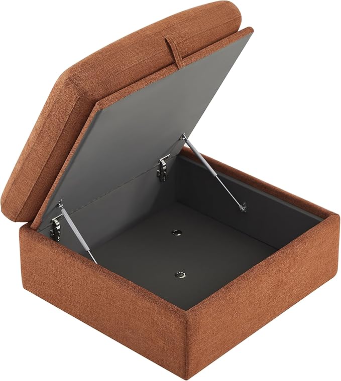 CHITA Modular Sectional Sofa, FSC Certified L Shaped Couch with Reversible Chaise, Modular Sectional Couch for Small Space, 78 inch Width, 3 Seat Modular Sofa with Storage Ottoman, Terracotta