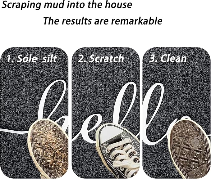 Door Mat, Durable Welcome Mat Low Profile Floor Mat Front Doormat Non Slip Mats Entrance Rectangular Easy to Clean Doormat, for Entryway, Patio, High Traffic Areas (36"x24",Black)