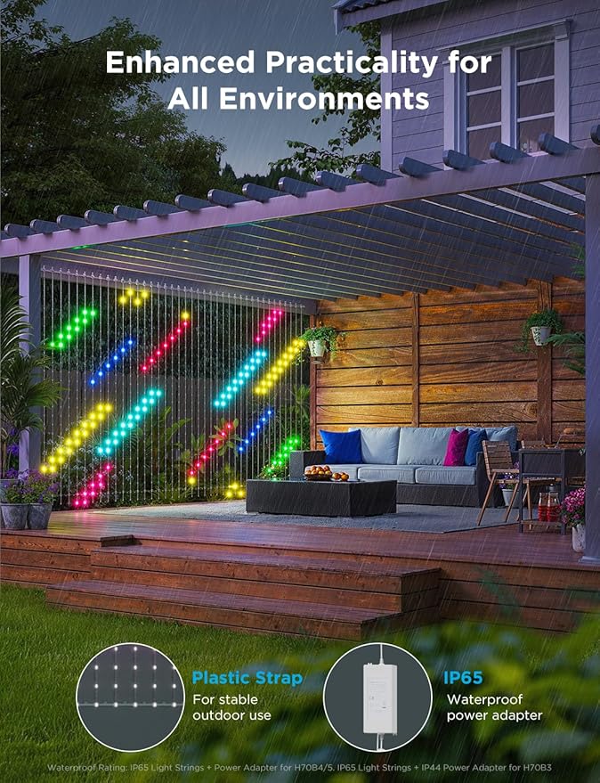 Govee Curtain Lights 2, Smart LED Curtain Light with DIY GIF AIGC, 1560 LEDs, RGBIC Color Changing Holiday Lights for Bedroom Window New Year Dynamic Decor, Outdoor IP65 Waterproof, 14.8×6.6ft