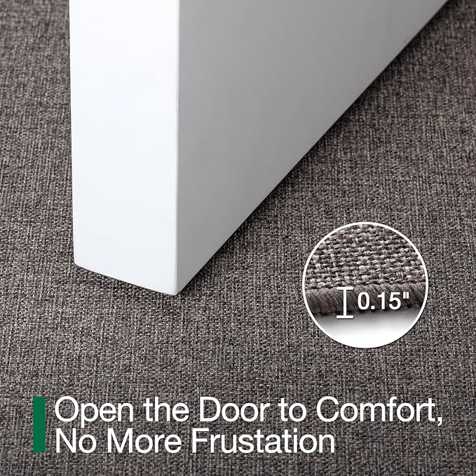 LUMI Ultra Thin Door Mat for Entryway,48"x72" Low Profile Non Slip Rubber Backing Indoor Doormat, Easy Clean Welcome Entrance Mat for Inside House, Patio, Brown