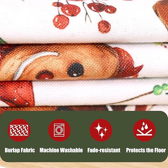 Baccessor Cute Gingerbread Man Christmas Tree Skirt 36 Inch, Merry Christmas Christmas Tree Skirt Collar for Winter Xmas Holiday Farmhouse Vintage Rustic Party Decoration