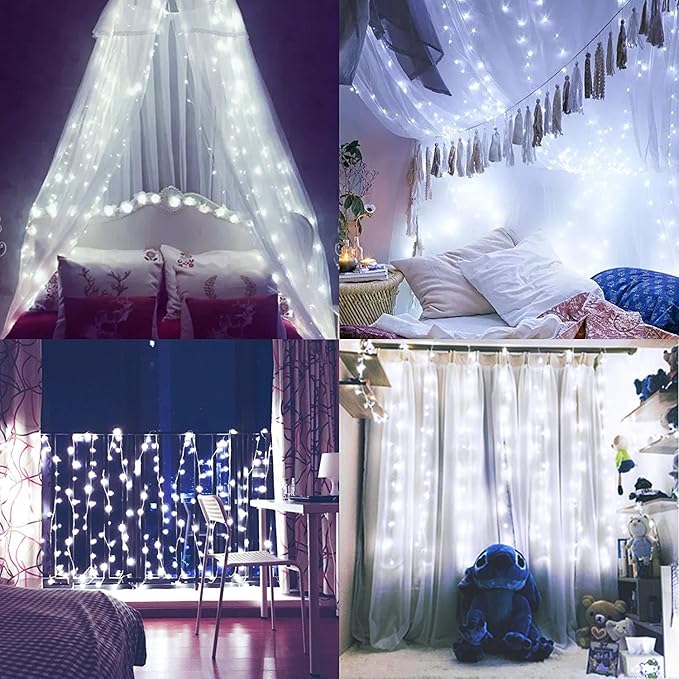 ANJAYLIA 10Ft/3M 30 LED Battery Operated Starry Fairy Lights String Lights for Party Home Wedding Festival Decoration, White