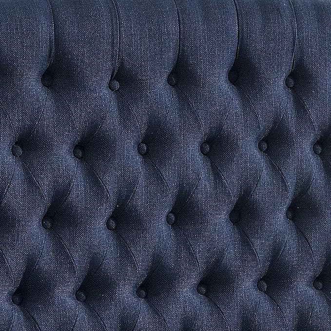 24KF Upholstered Tufted Button Linen Fabric Headboard,Comfortable Fashional Headboard King/CA King Size,Navy Blue